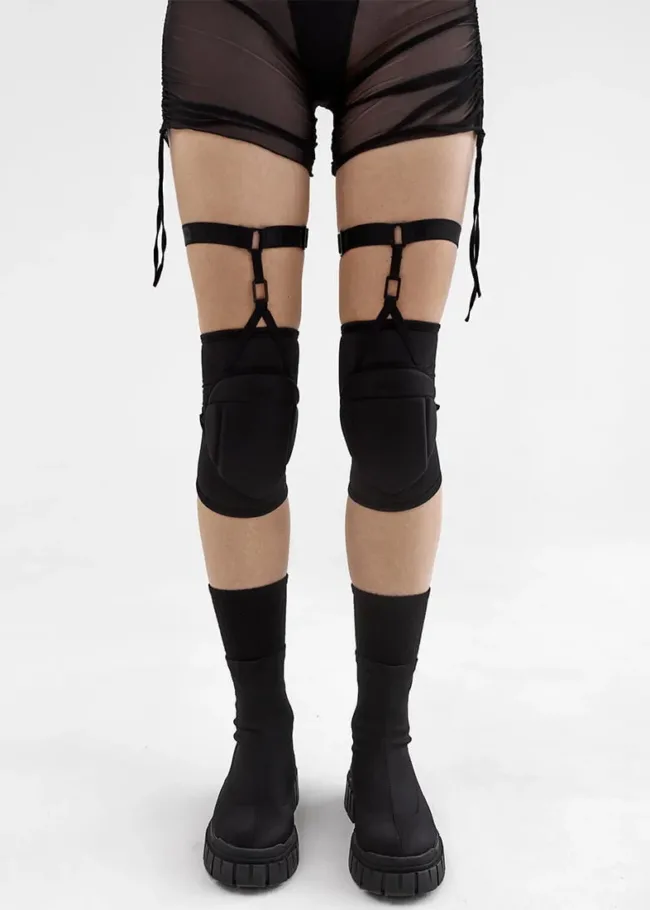 Knee Pads with Garter – ELITE – Black 4 - 203