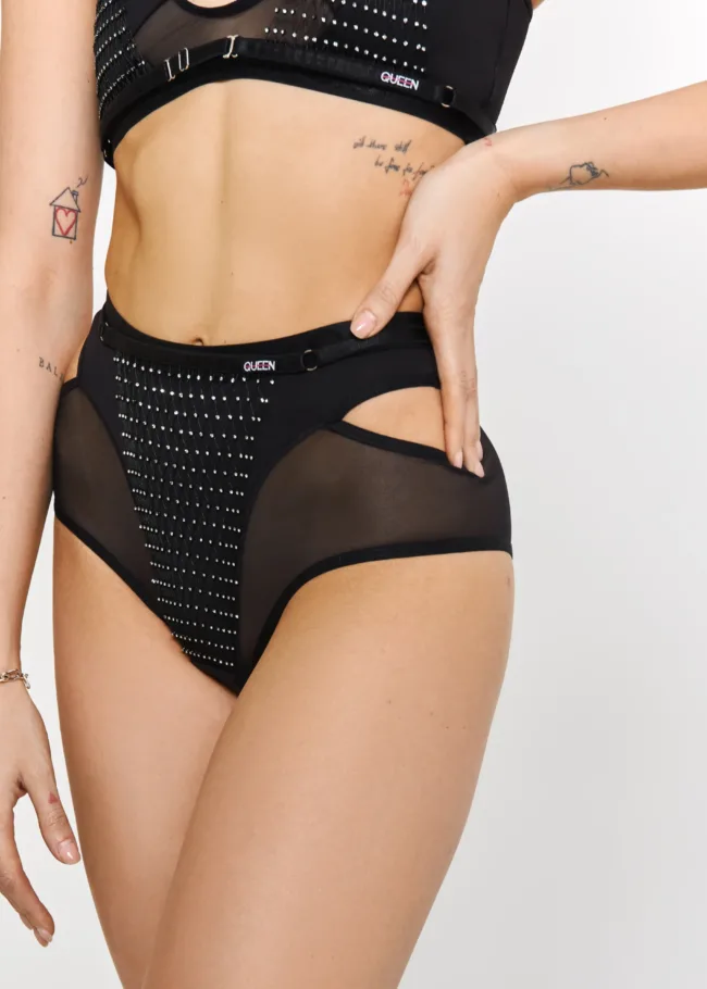 Сяючі сітчасті трусики – OPIUM – Чорні - 22D5237 scaled