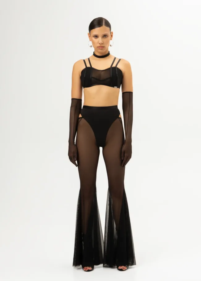 Кльош-штани з сітки – CANDY – Чорні - 2Lviv 23.05 Queenpolewear 0159 scaled